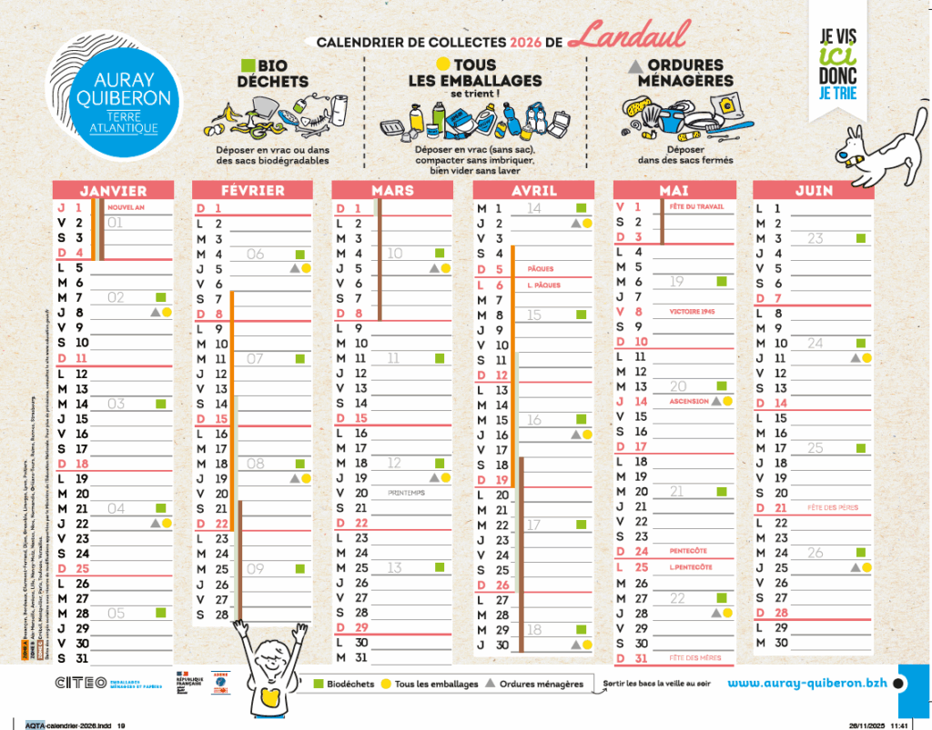 Image for Calendrier de collecte des déchets 2026