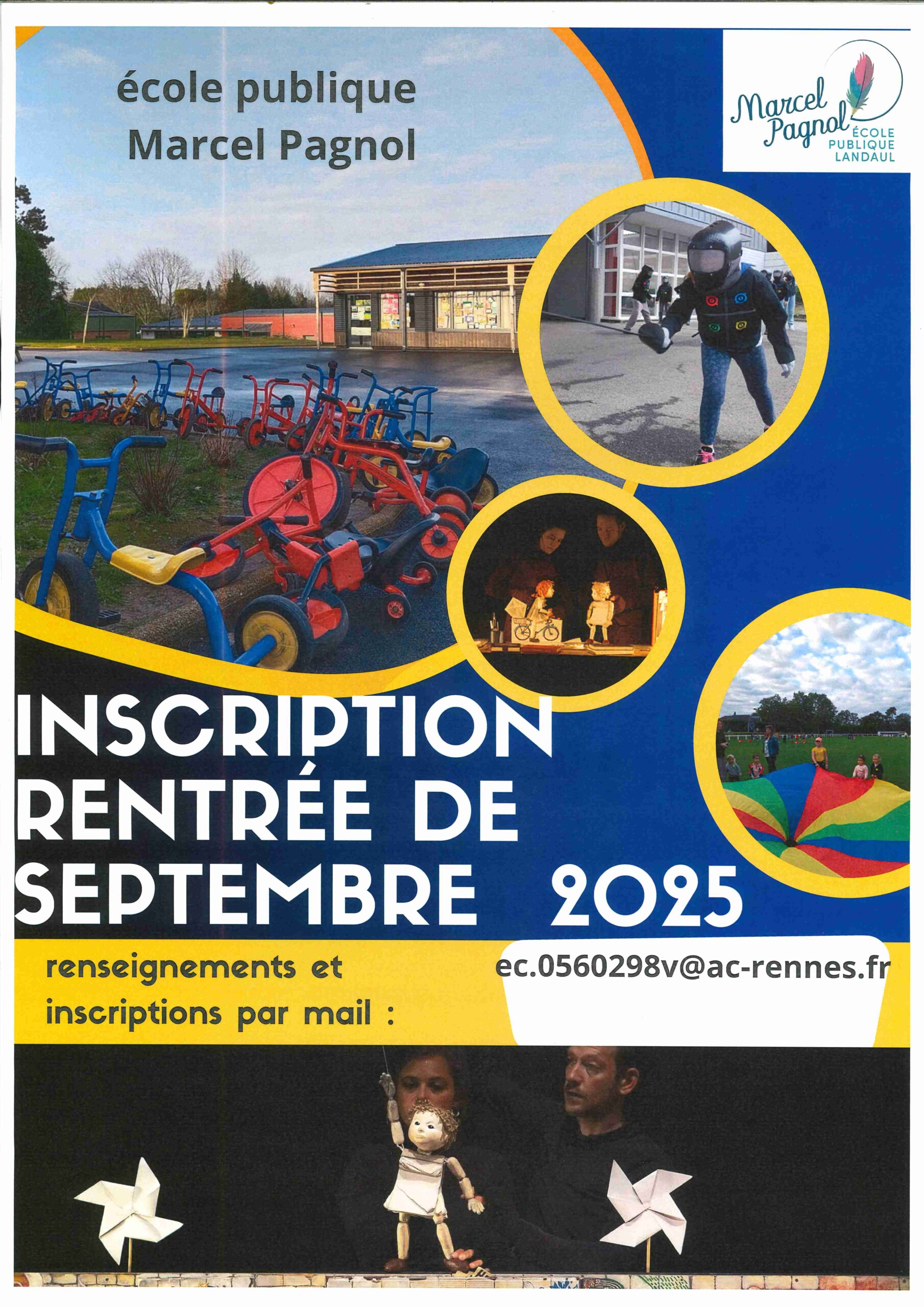 Image for Inscription rentrée de septembre 2025 Ecole Marcel Pagnol